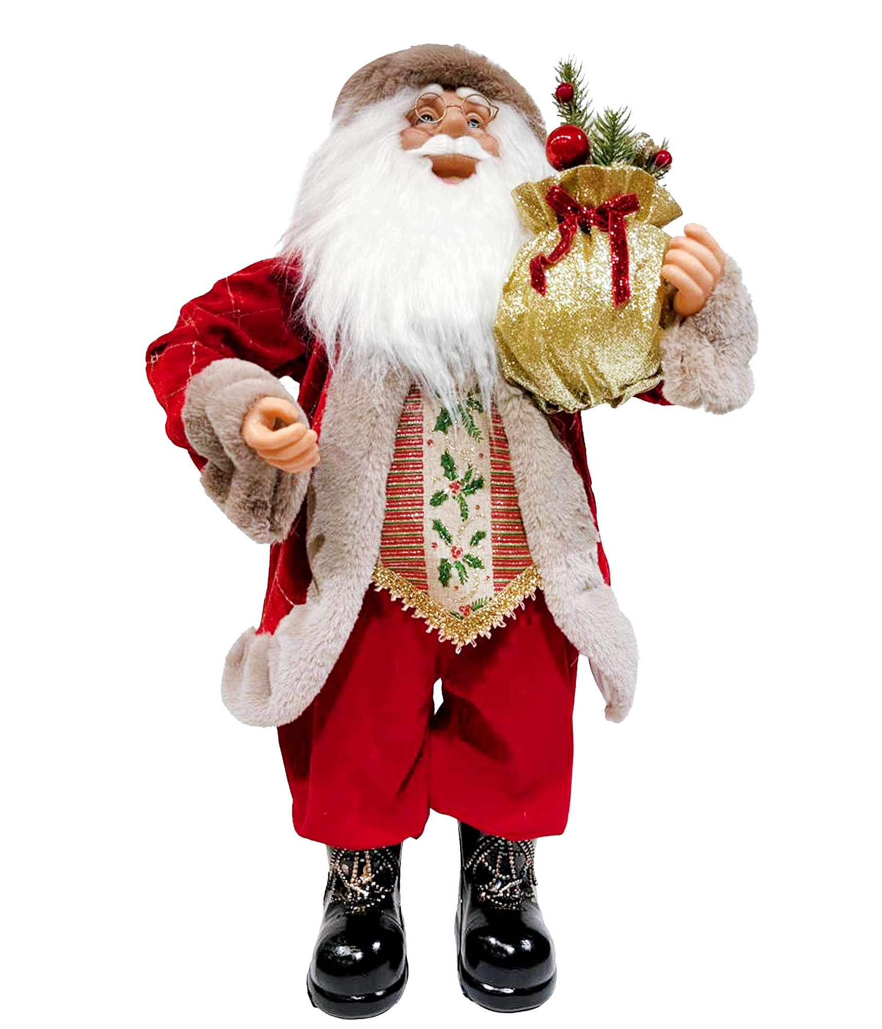 Papai Noel Vermelho Bege 80cm 62545 430 Grillo