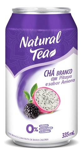 Chá Branco Pitaya E Amora Zero Açúcar Natural Tea Lata 335ml