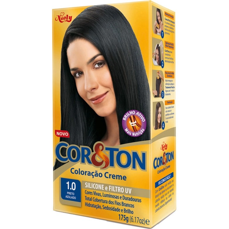 Tintura Permanente Corton 1.0 Preto Azulado Unit