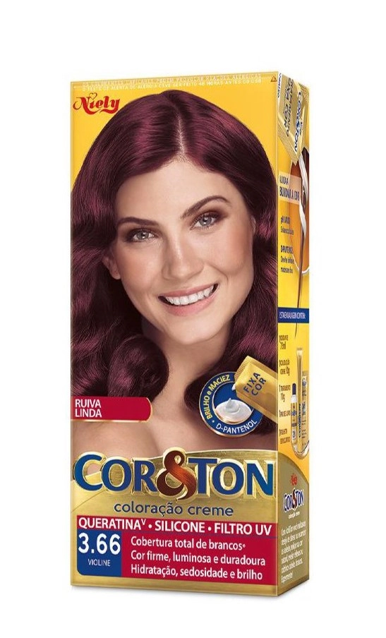 Kit Coloração Creme 3.66 Violine Niely Cor Ton