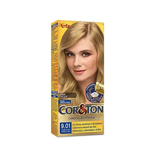 Tintura Coreton Kit Creme 9.01 Louro Cinza Extra Claro