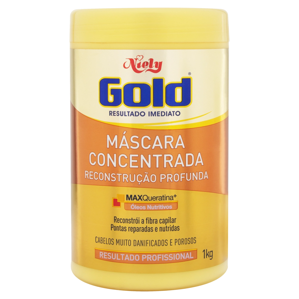 Máscara Concentrada Niely Gold Reconstrução Profunda Pote 1kg