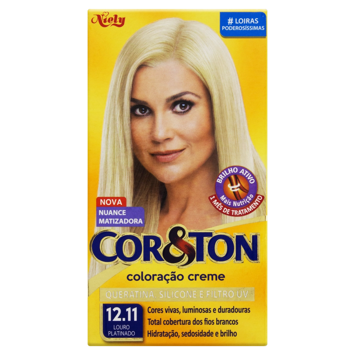 Kit Coloração Creme 12.11 Louro Platinado Niely Cor Ton
