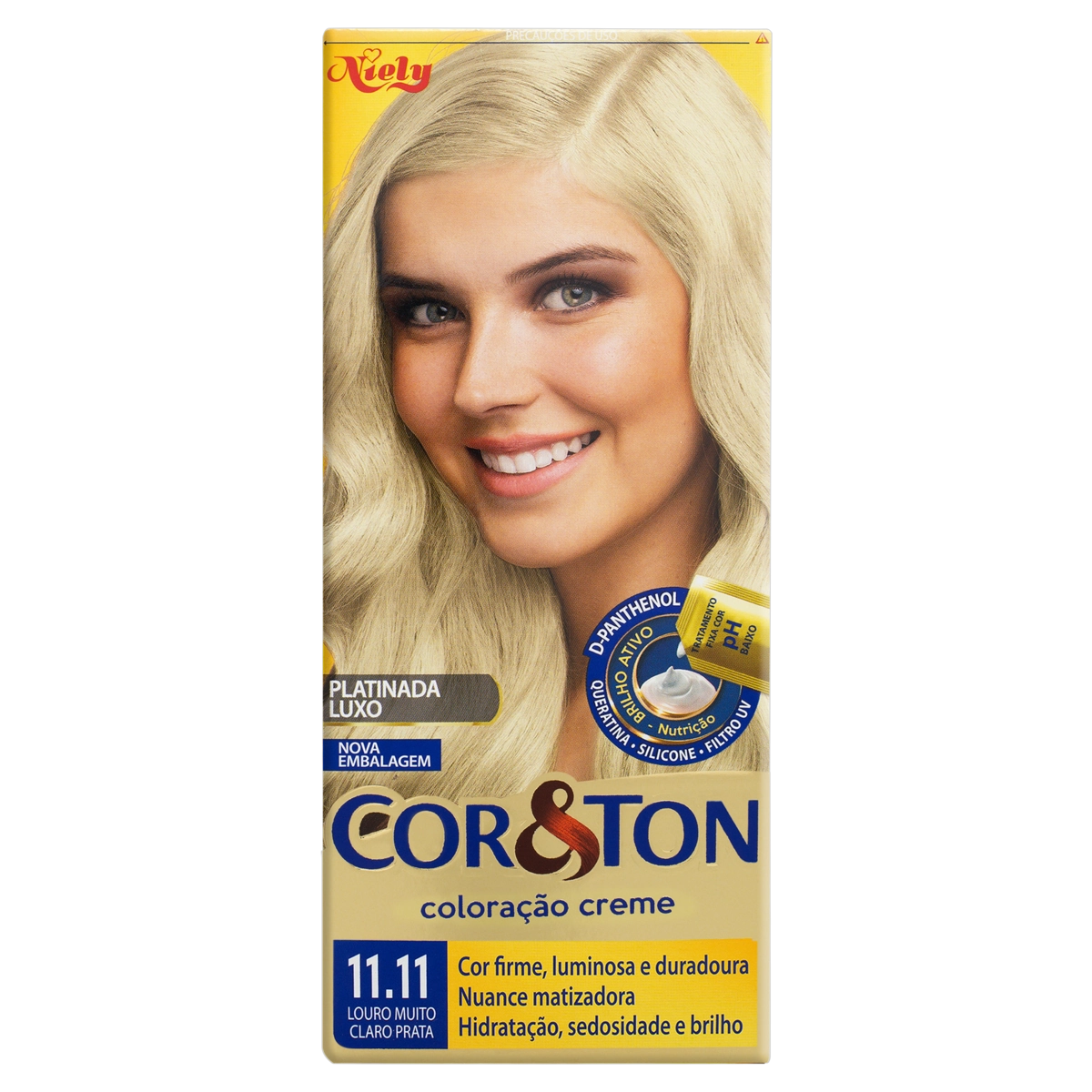 Kit Coloração Creme 11.11 Louro Muito Claro Prata Niely Cor Ton