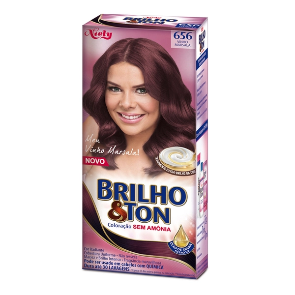 Kit Coloração Creme 656 Vinho Marsala Niely Brilho Ton