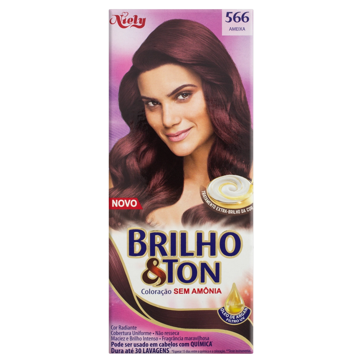 Kit Coloração Creme 566 Ameixa Niely Brilho Ton