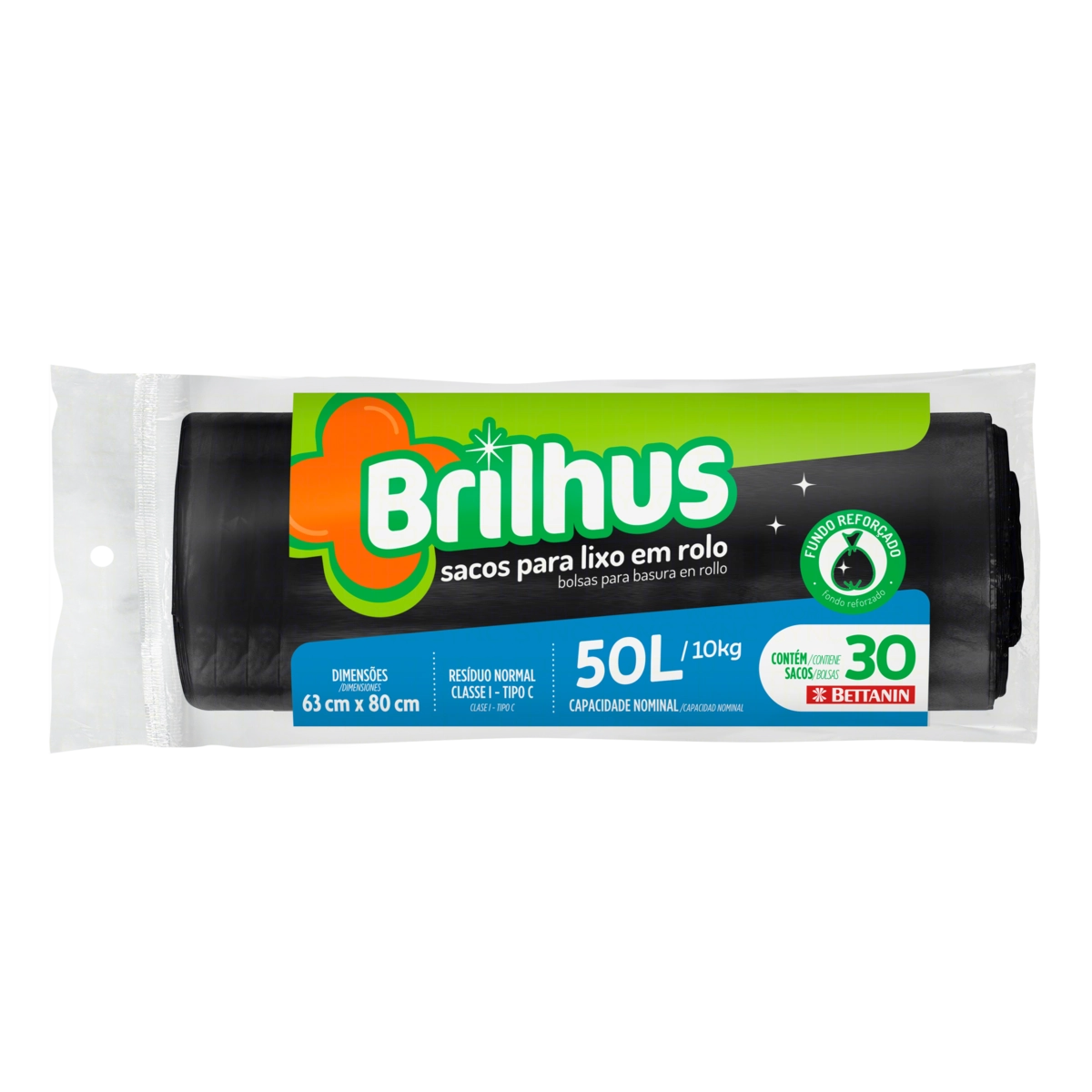 Saco Para Lixo Tipo C 50l Brilhus 30 Unidades