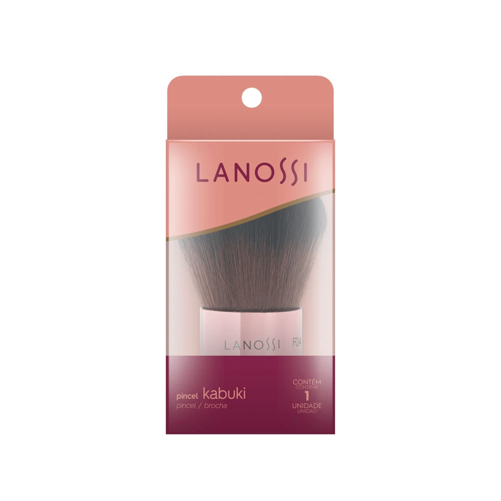 Pincel De Maquiagem Lanossi Compacto Kabuki Rose Black F04