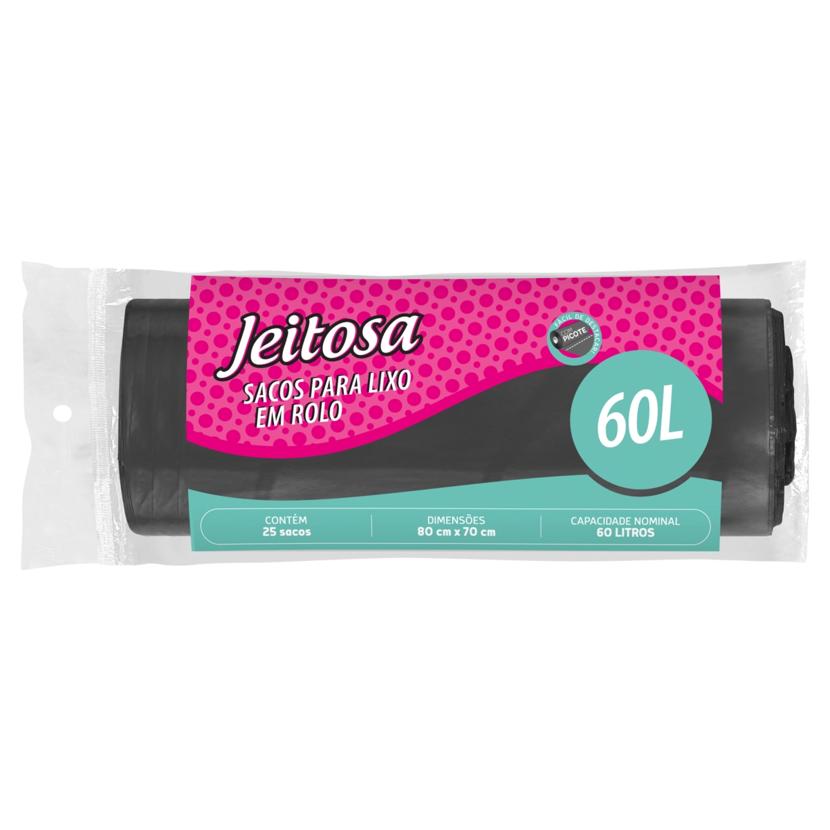 Saco Para Lixo 60l Jeitosa 25 Unidades