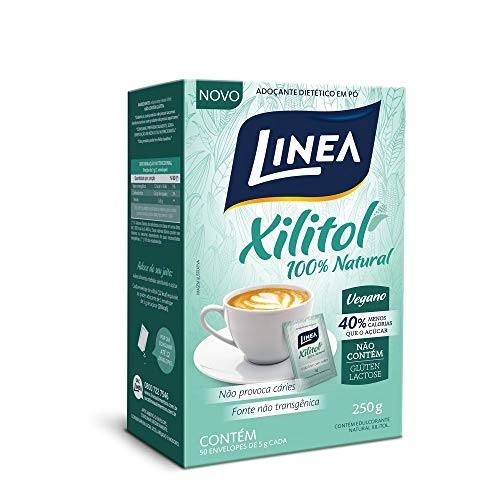 Adoçante Em Pó Xilitol Linea Caixa 200g 40 Unidades