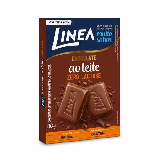 Chocolate Ao Leite Zero Lactose Linea Caixa 450g 15 Unidades