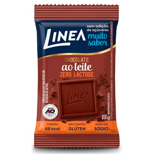 Chocolate Ao Leite Zero Lactose Linea Pacote 13g