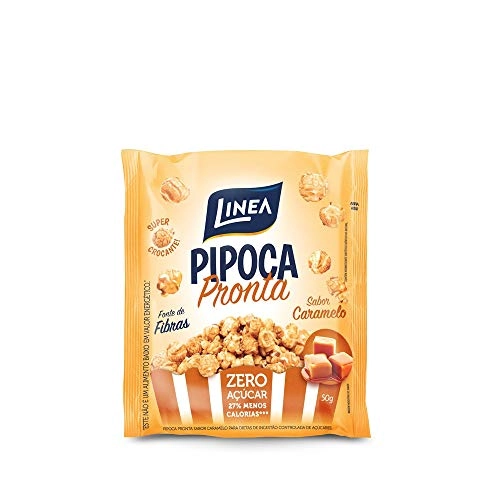 Pipoca Pronta Caramelo Zero Açúcar Linea Pacote 50g