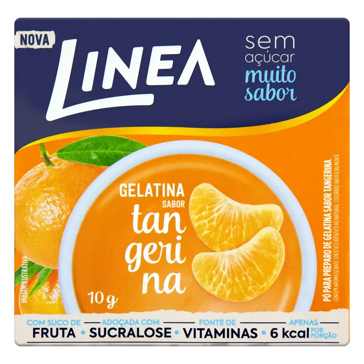 Gelatina Pó Tangerina Zero Açúcar Linea Caixa 10g