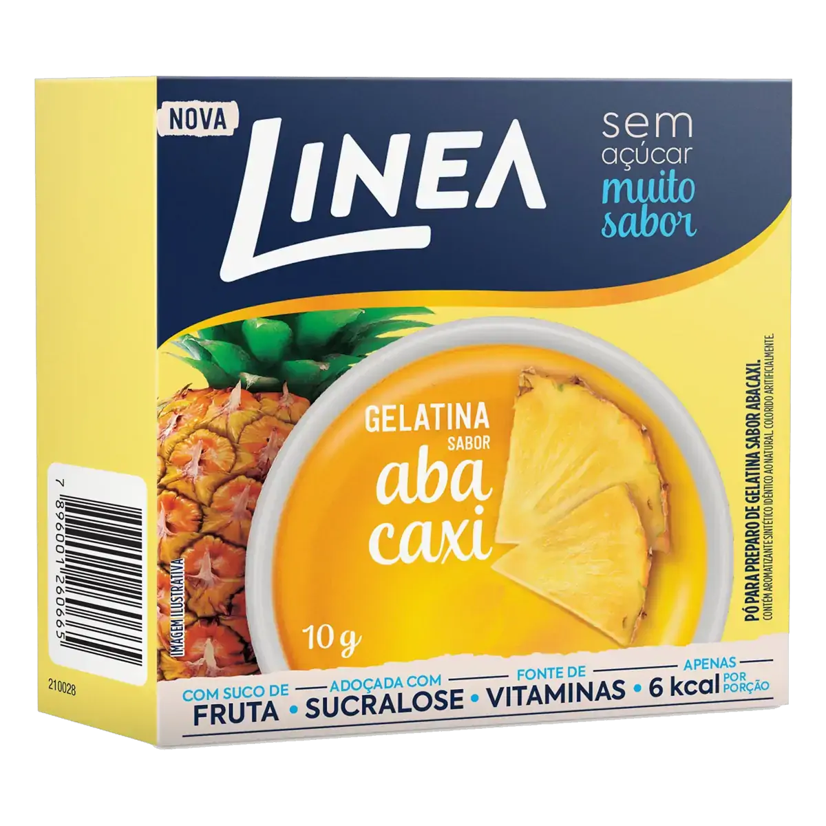 Gelatina Pó Abacaxi Zero Açúcar Linea Caixa 10g