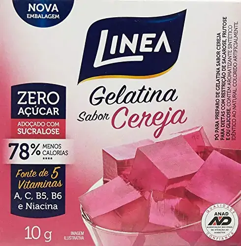 Gelatina Pó Cereja Zero Açúcar Linea Caixa 10g