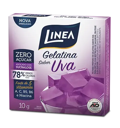 Gelatina Pó Uva Zero Açúcar Linea Caixa 10g