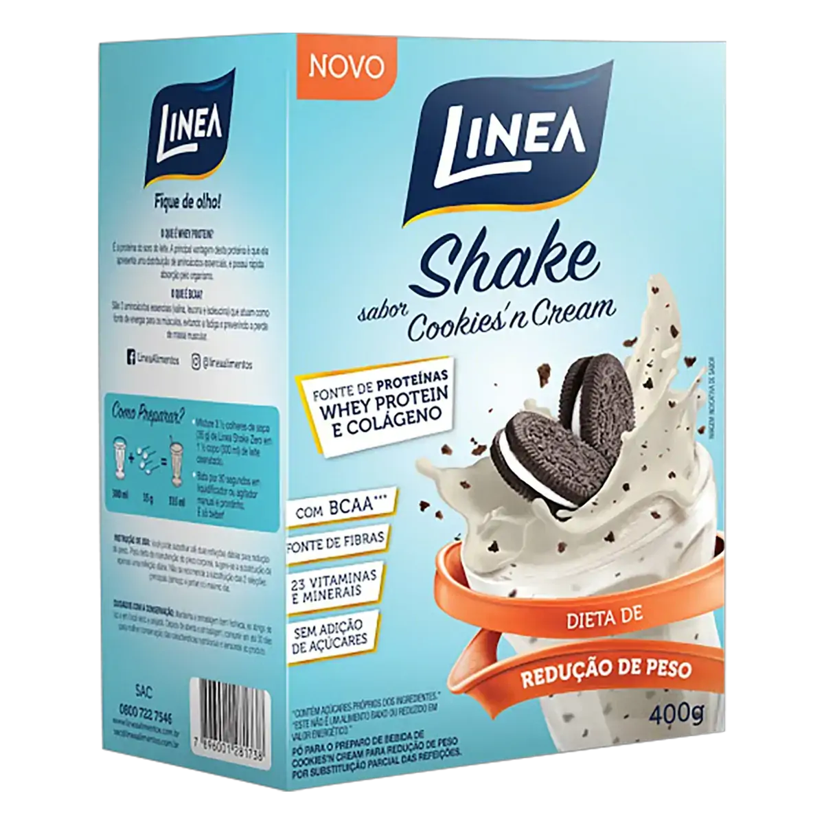Shake Pó Para Redução De Peso Cookiesn Cream Linea Caixa 330g