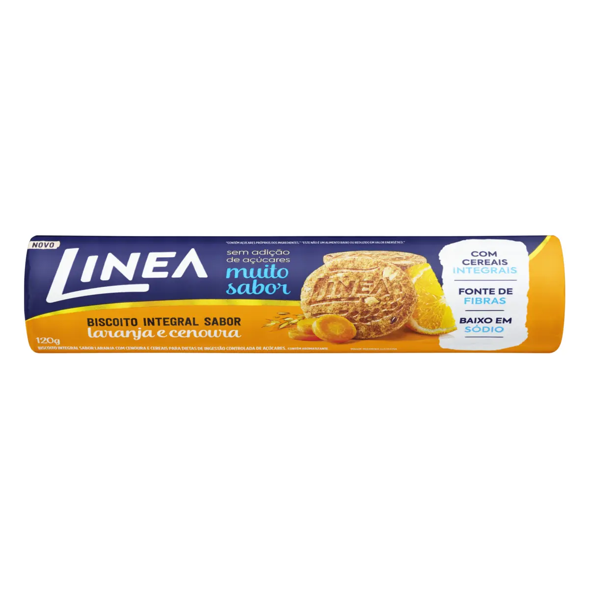Biscoito Integral Laranja E Cenoura Linea Pacote 100g