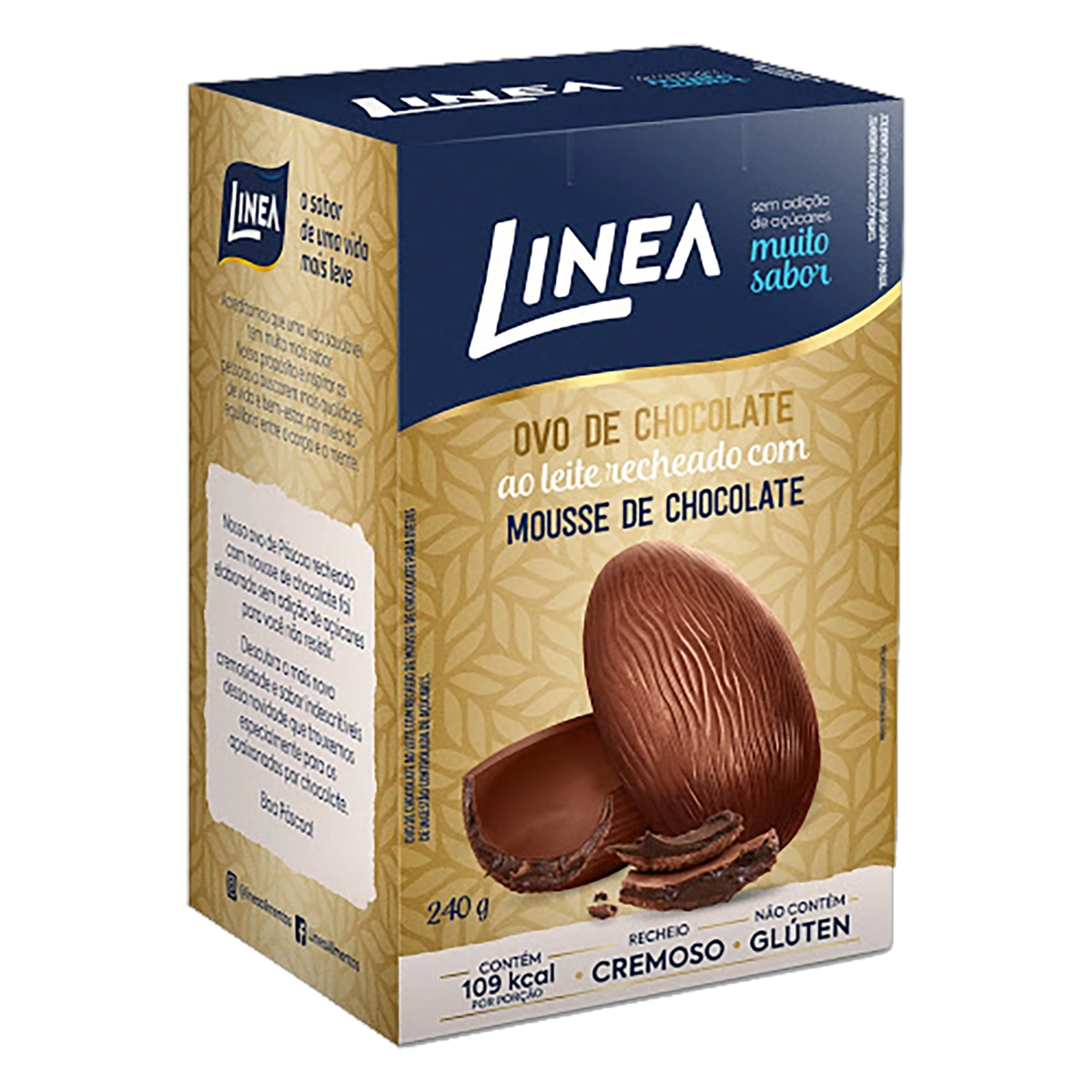 Ovo De Páscoa Ao Leite Recheio Mousse De Cacau Linea Caixa 240g