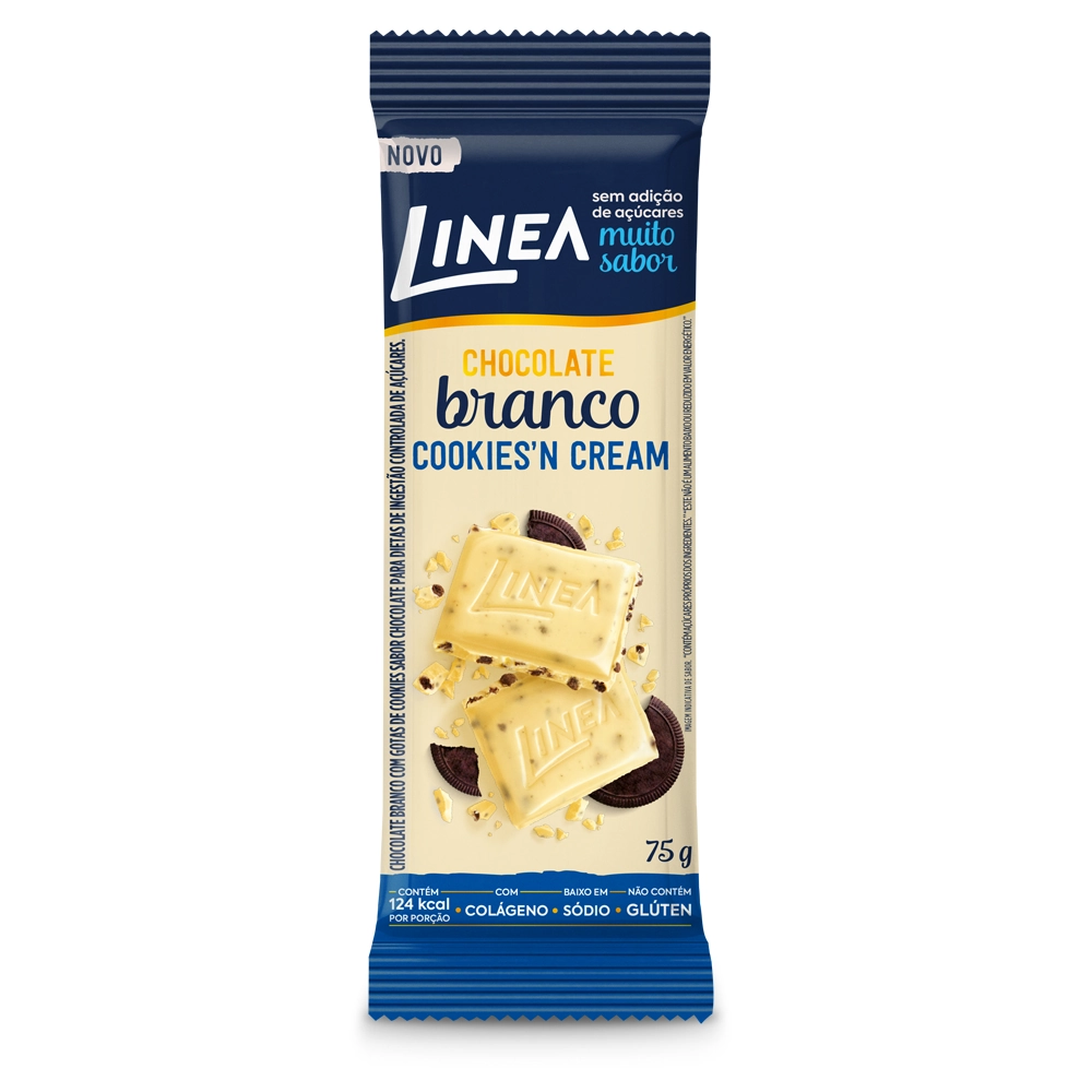 Chocolate Branco Cookiesn Cream Linea Pacote 75g
