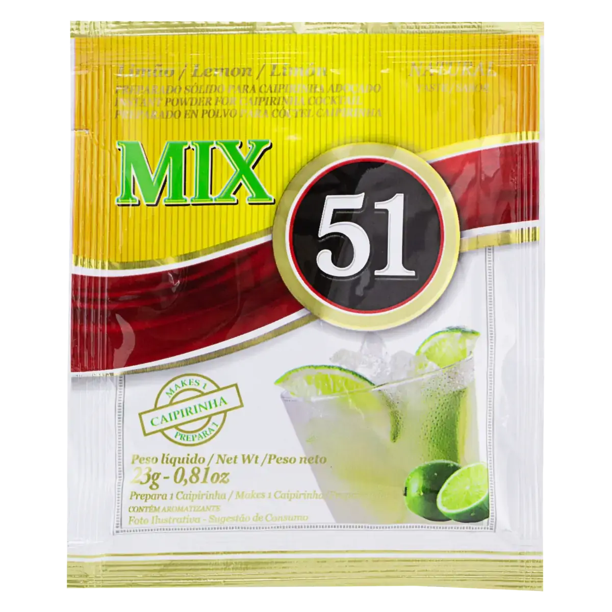 Mix Para Caipirinha Pó Limão 51 Caixa 14 Unidades