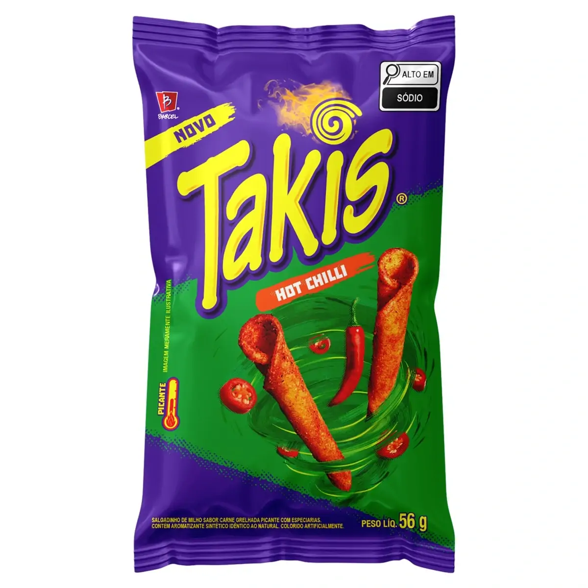 Salgadinho De Milho Picante Hot Chilli Takis Pacote 56g