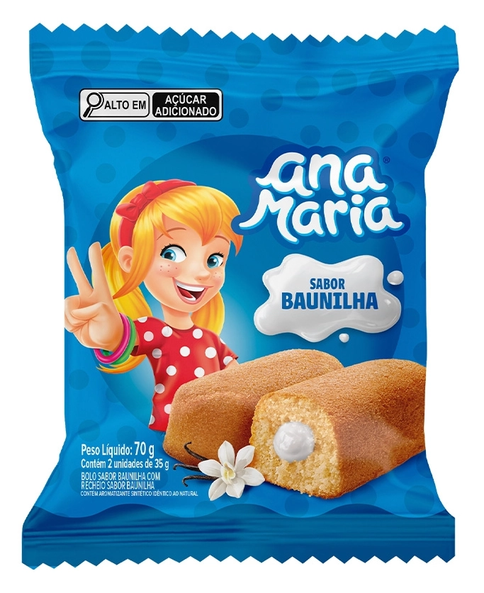 Bolo Baunilha Recheio Baunilha Ana Maria Pacote 70g