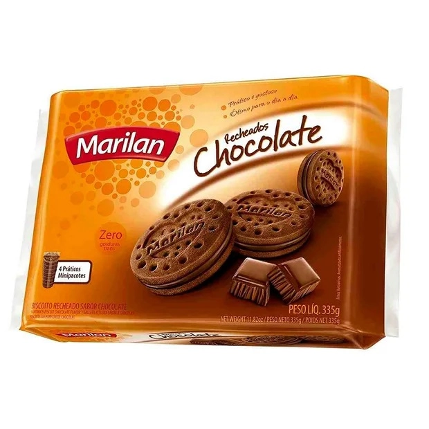 Biscoito Recheio Chocolate Marilan Pacote 335g