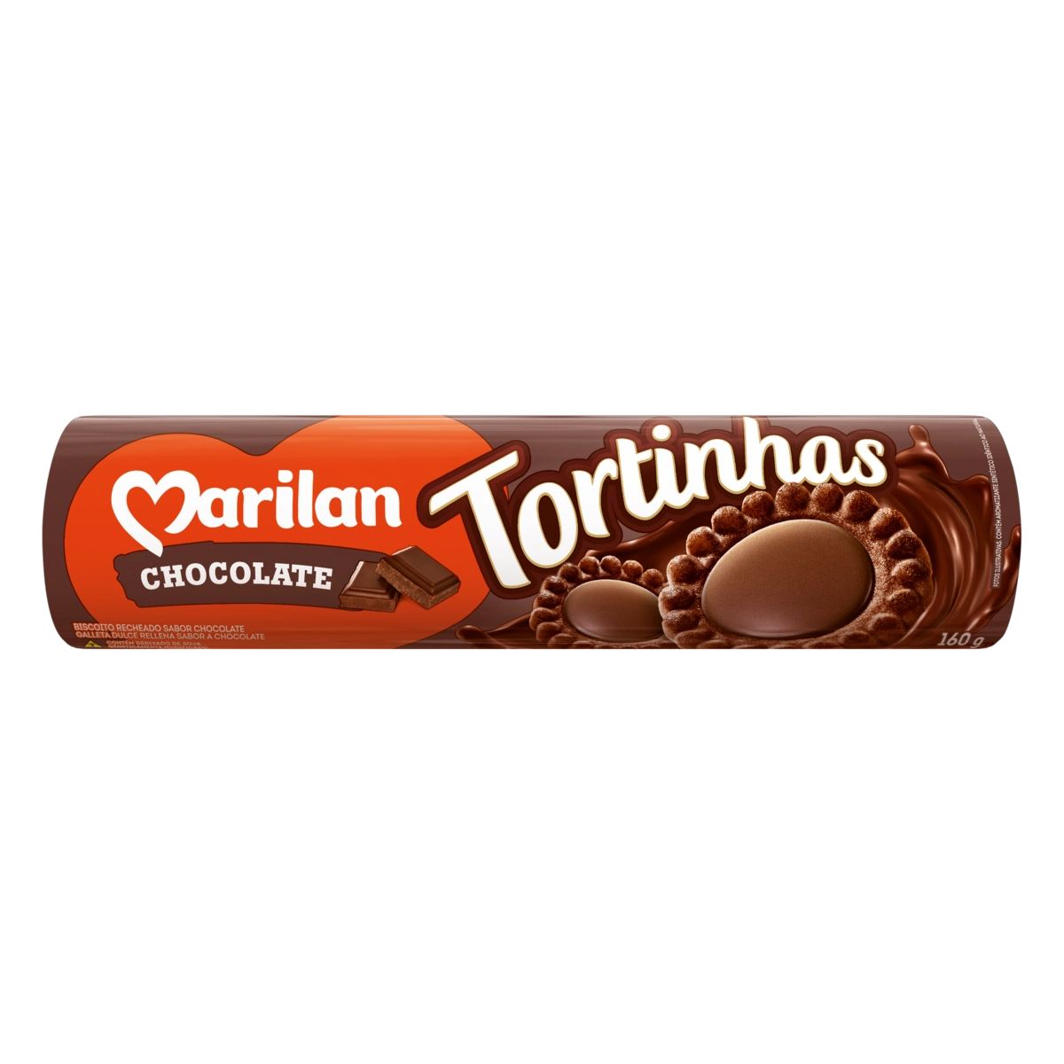 Biscoito Recheio Chocolate Marilan Tortinhas Pacote 160g