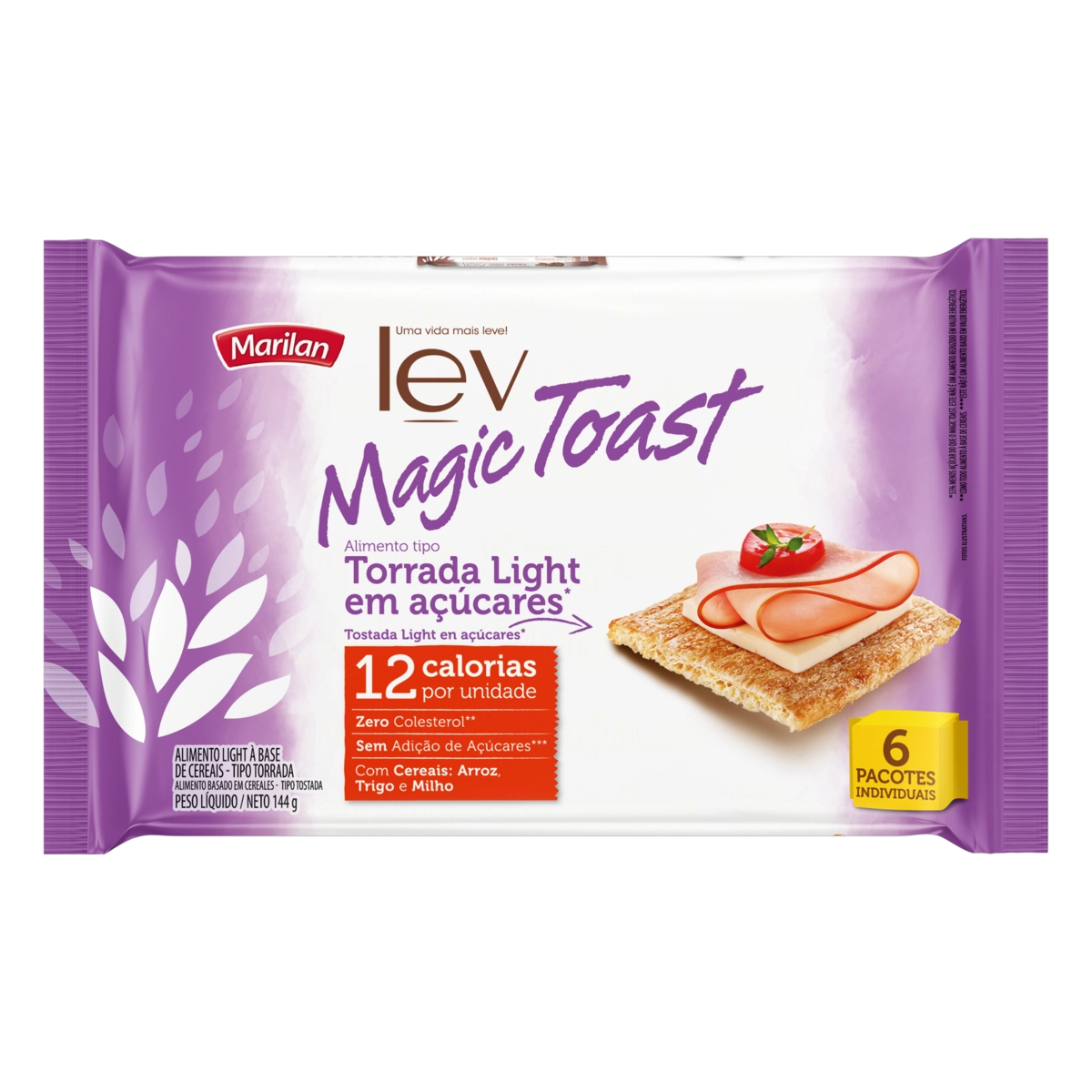 Torrada Light Marilan Lev Magic Toast Pacote 144g 6 Unidades