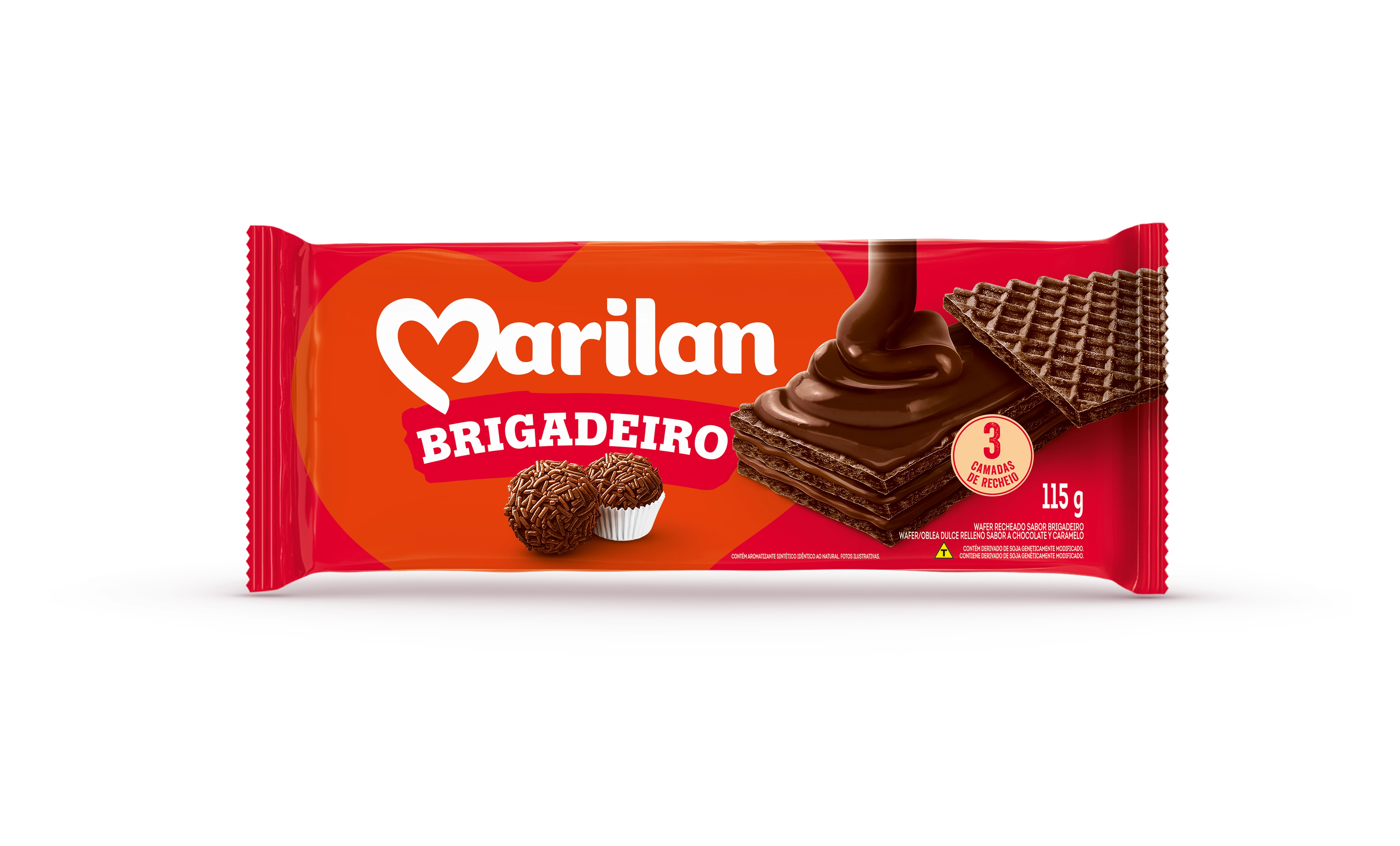 Biscoito Wafer Recheio Brigadeiro Marilan Pacote 115g