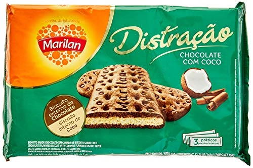 Biscoito Chocolate Com Coco Marilan Distração Pacote 360g