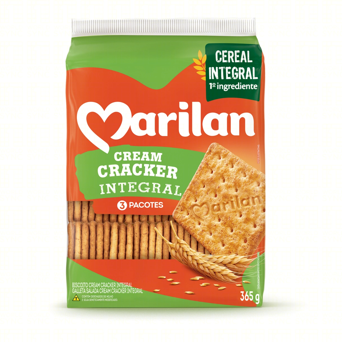 Biscoito Cream Cracker Integral Marilan Pacote 365g