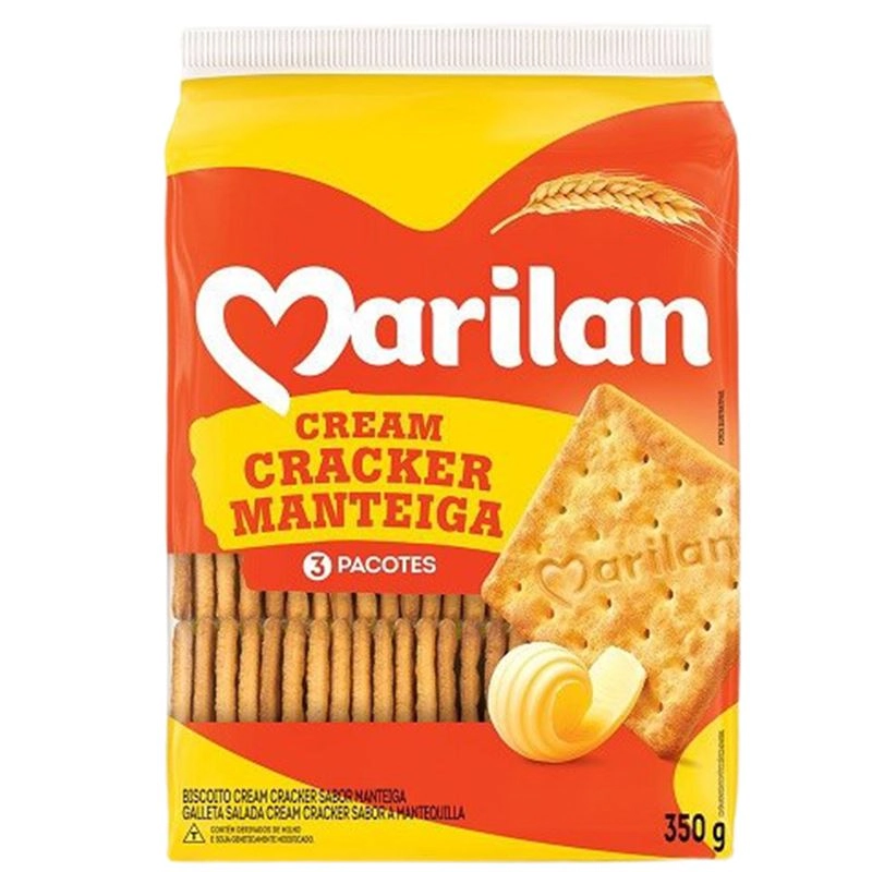 Biscoito Cream Cracker Manteiga Marilan Pacote 350g