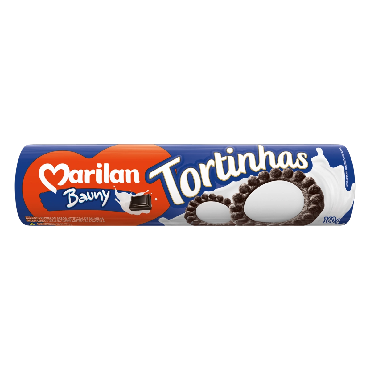 Biscoito Recheio Bauny Marilan Tortinhas Pacote 160g