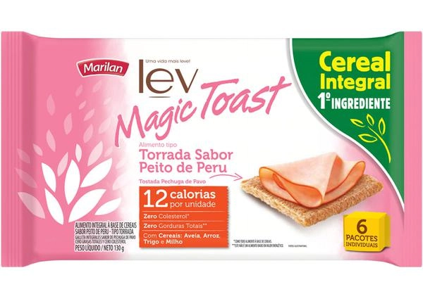 Torrada Integral Peito De Peru Marilan Lev Magic Toast Pacote 130g 6 Unidades