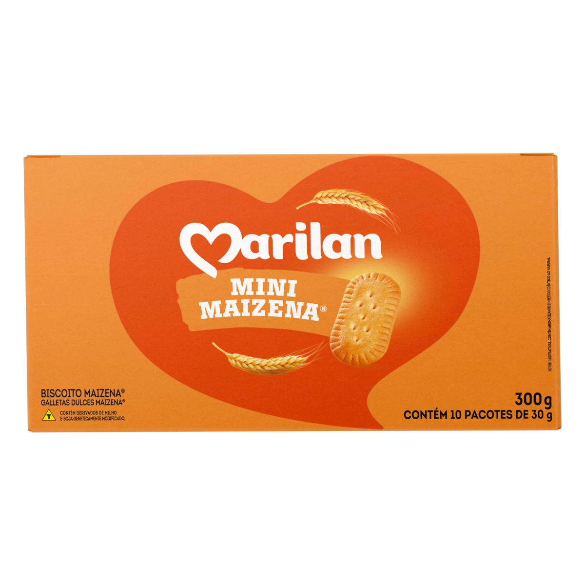 Biscoito Com Farinha Láctea Marilan Mini Maizena Caixa 300g 10 Unidades