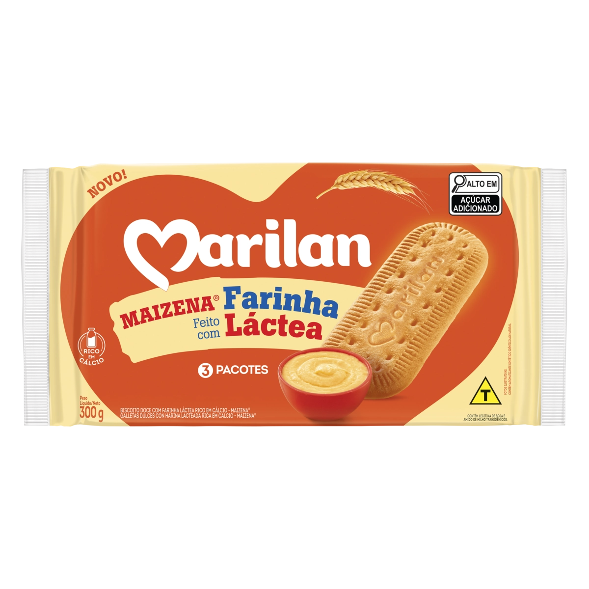 Biscoito Com Farinha Láctea Marilan Maizena Pacote 300g