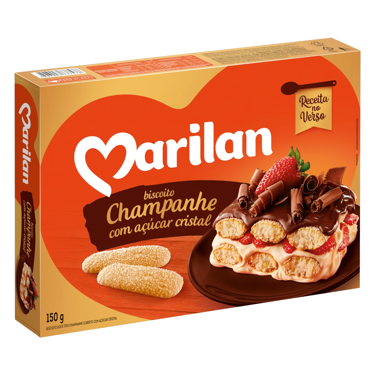 Biscoito Champagne Com Açúcar Cristal Marilan Caixa 150g