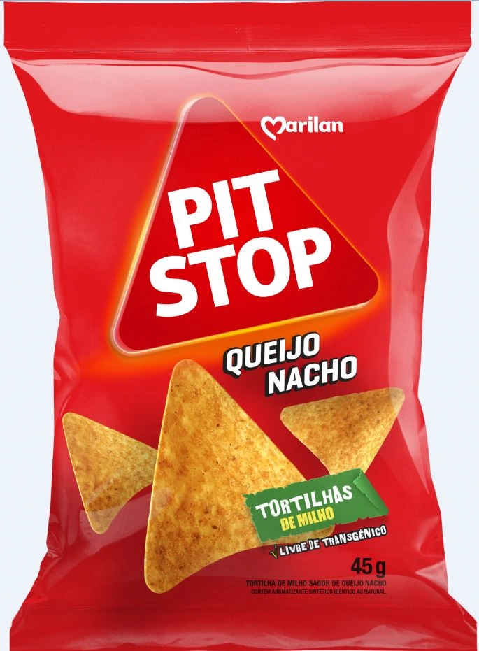 Tortilha Chips De Milho Queijo Nacho Marilan Pit Stop Pacote 45g