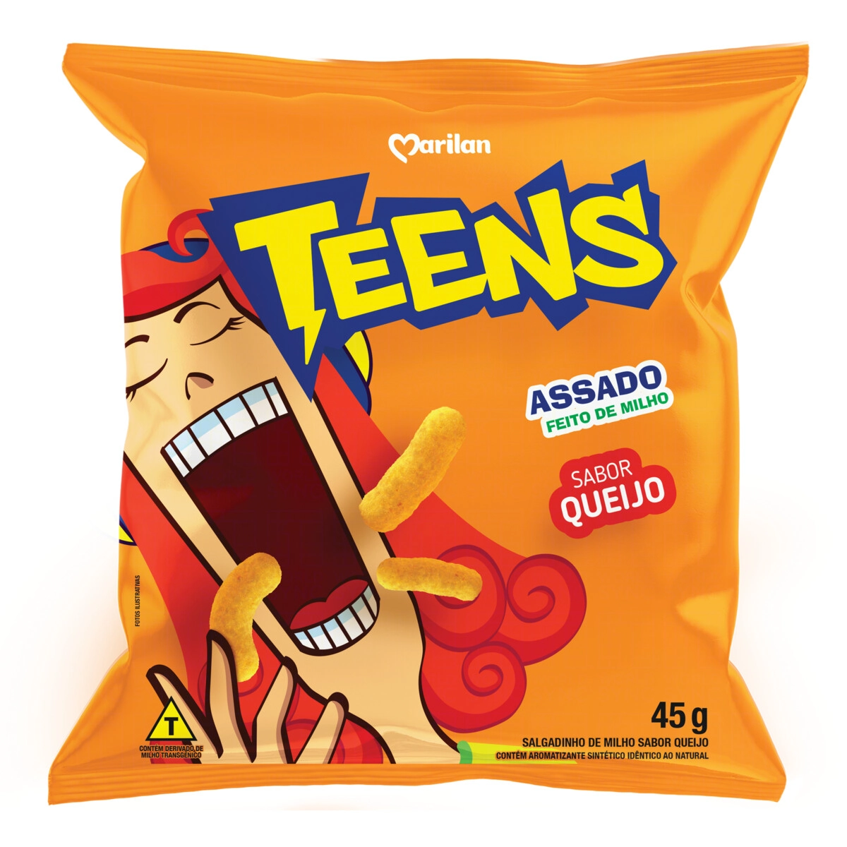 Salgadinho De Milho Queijo Marilan Teens Pacote 45g