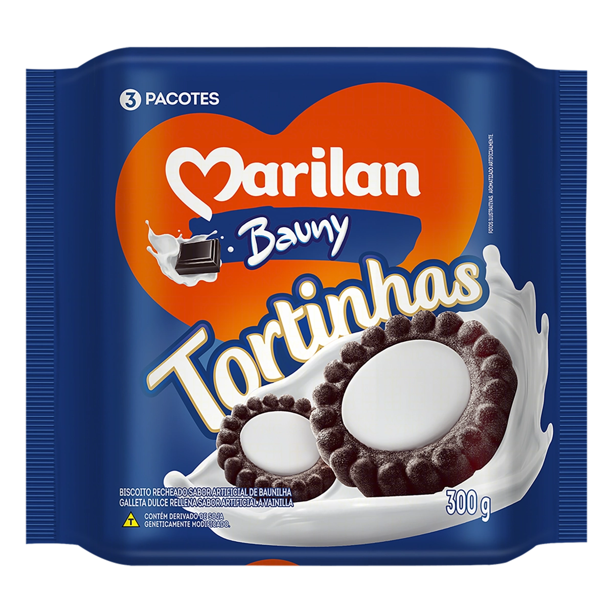 Biscoito Recheio Bauny Marilan Tortinhas Pacote 300g