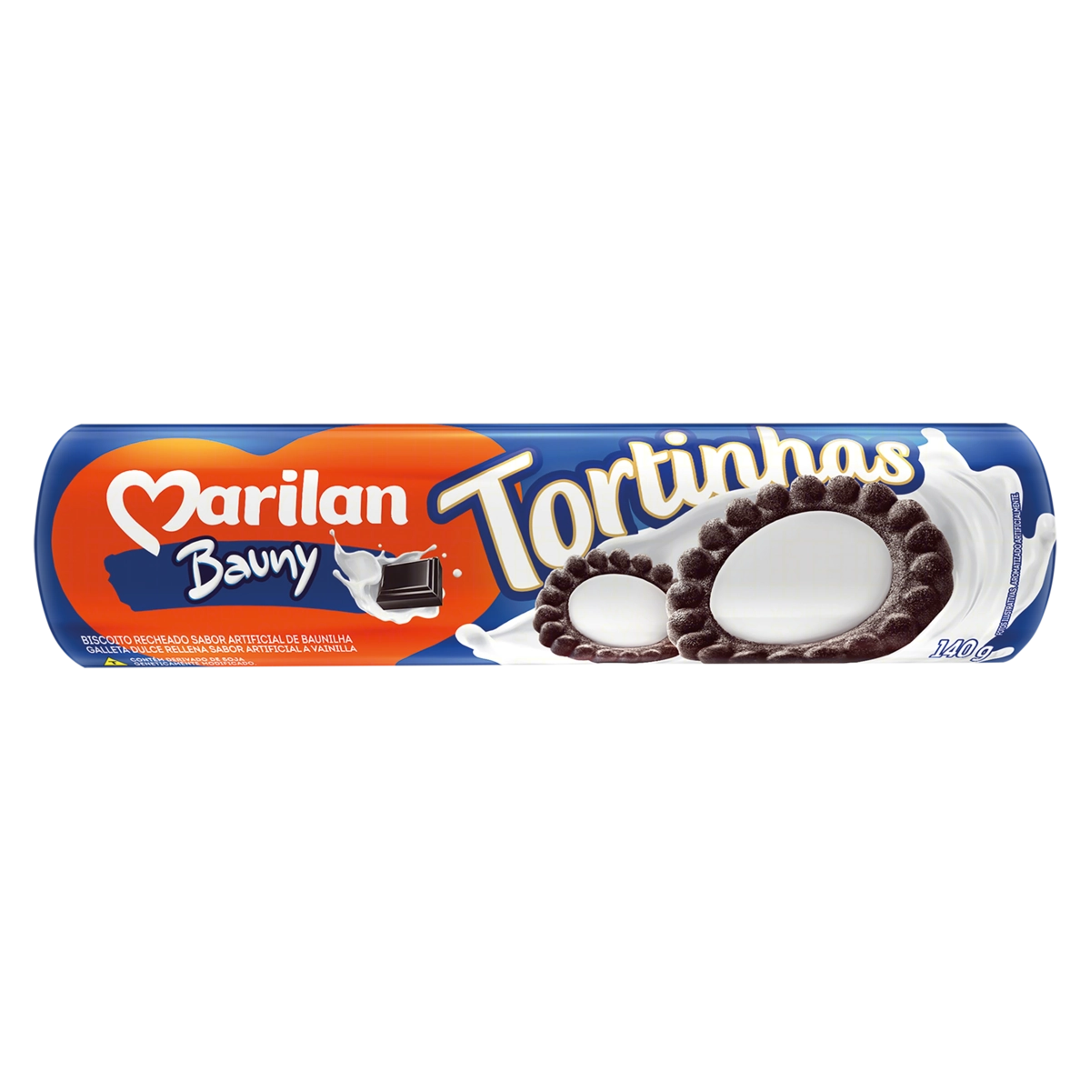 Biscoito Recheio Bauny Marilan Tortinhas Pacote 140g