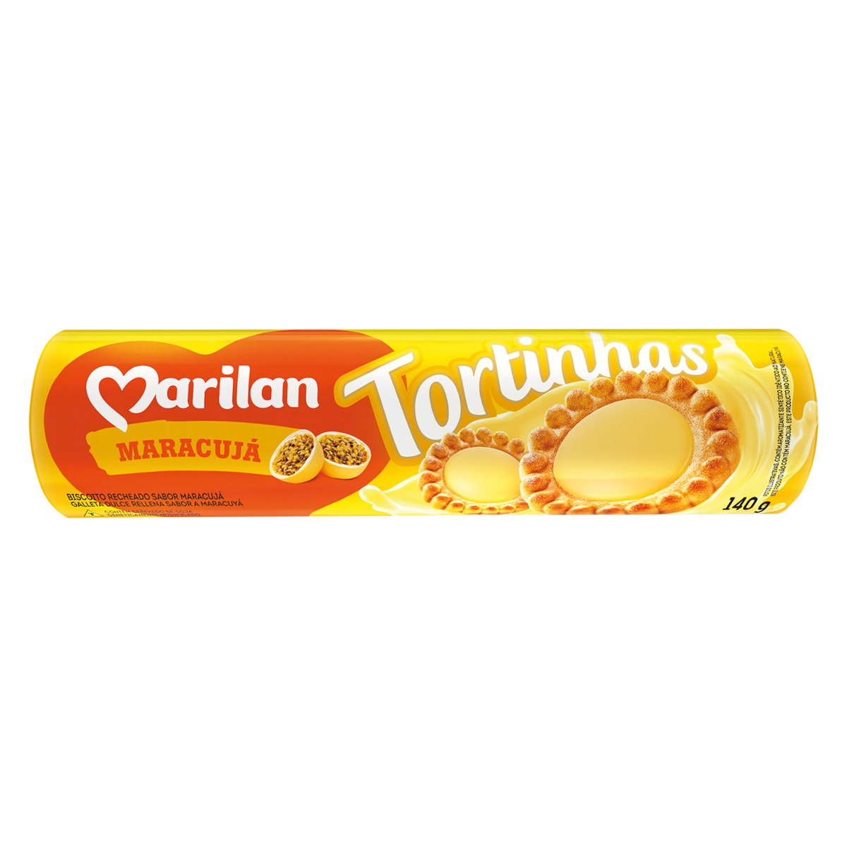 Biscoito Recheio Maracujá Marilan Tortinhas Pacote 140g