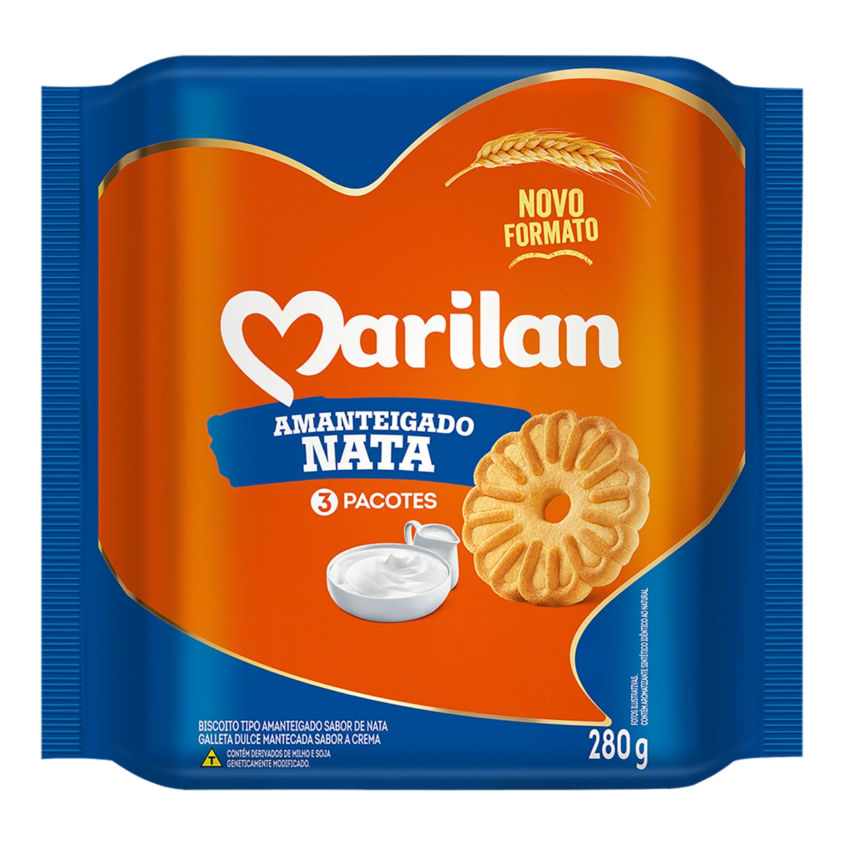 Biscoito Amanteigado Nata Marilan Pacote 280g