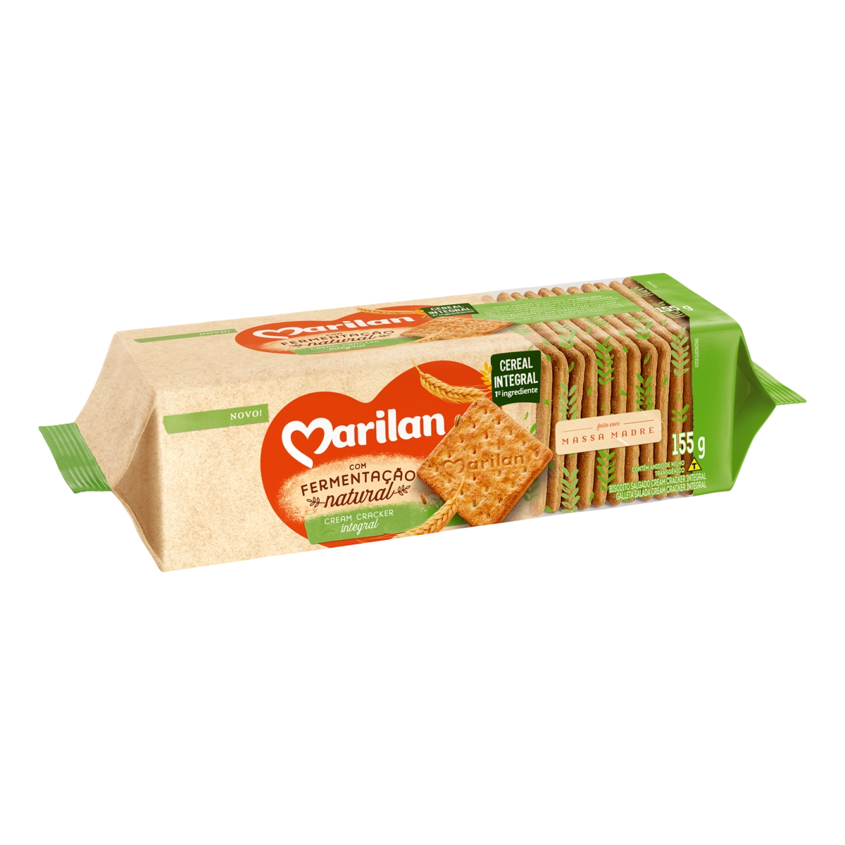 Biscoito Cream Cracker Integral Marilan Pacote 155g