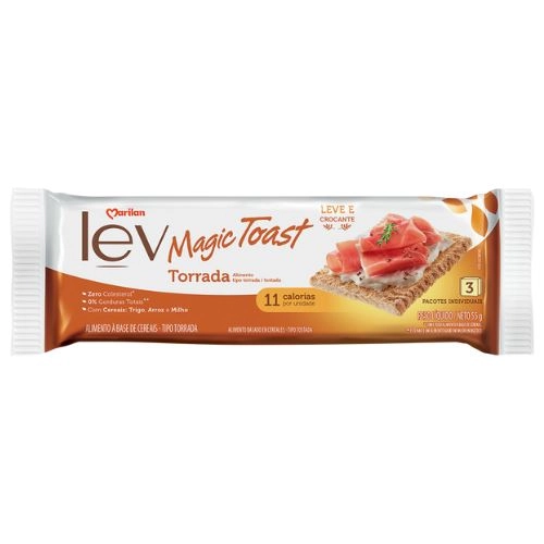 Torrada Marilan Lev Magic Toast Pacote 55g 3 Unidades