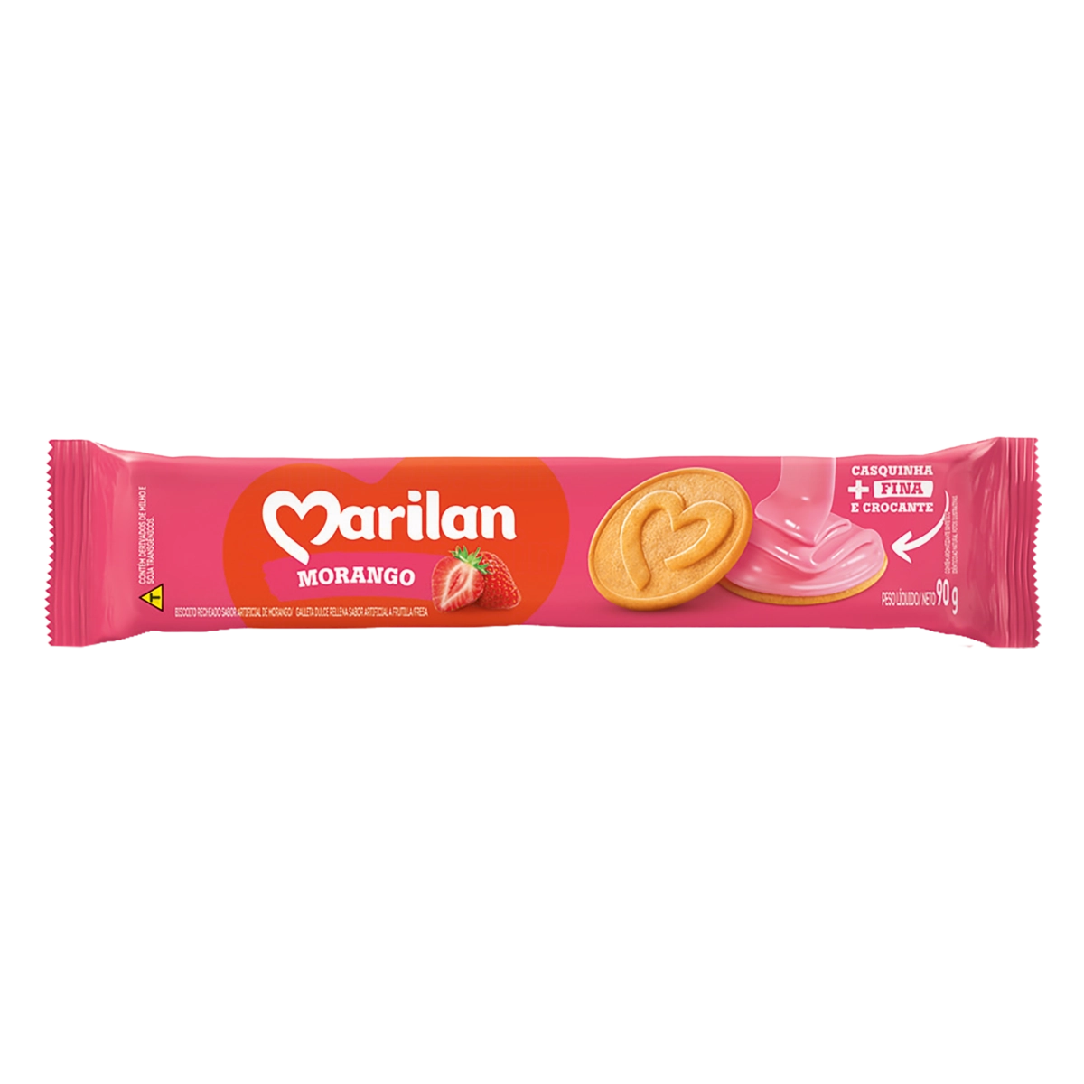Biscoito Chocolate Recheio Chocolate Marilan Pacote 80g