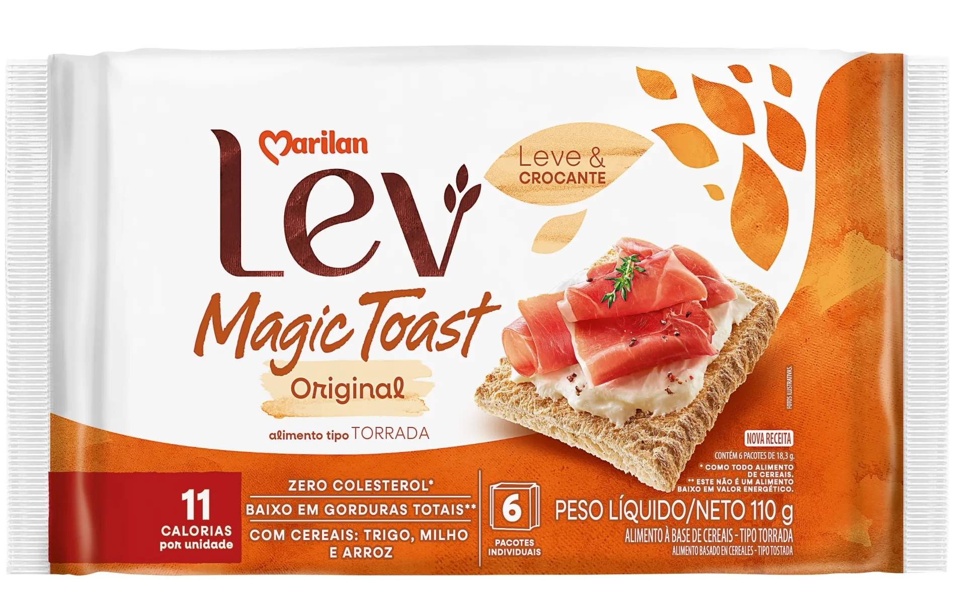 Torrada Marilan Lev Magic Toast Pacote 110g 6 Unidades